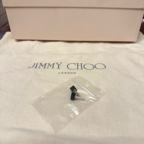 Jimmy Choo Lottie Patent Leather & Raffia Heels Black Size 38 - Picture 7 of 10